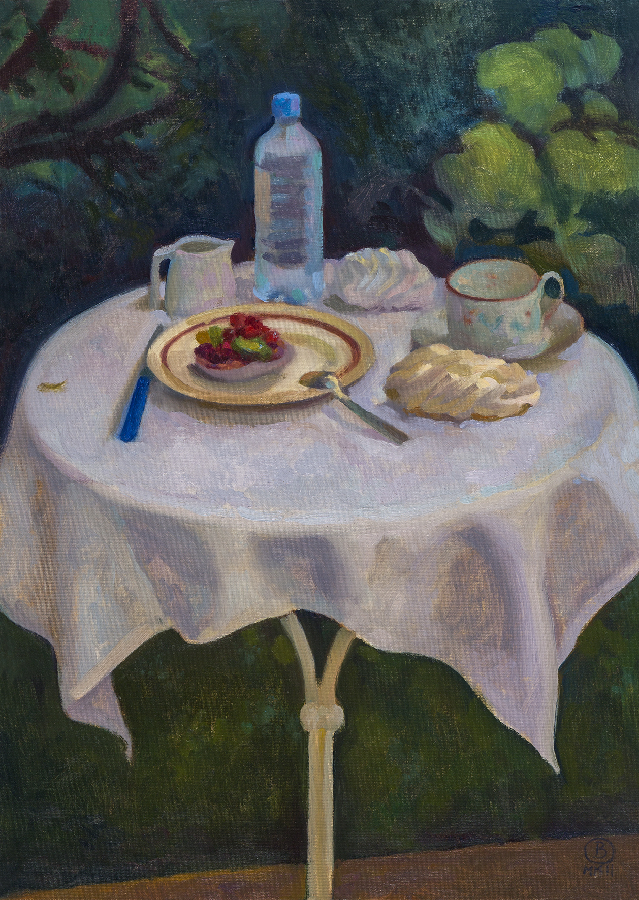 Desayuno en el jardín